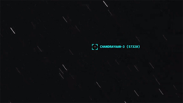 टेलीस्कोप की मदद से चंद्रयान-3 स्पेस में उड़ता हुआ आया नजर