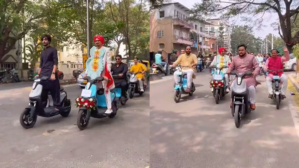 Groom Baraat On Yulu Bikes 