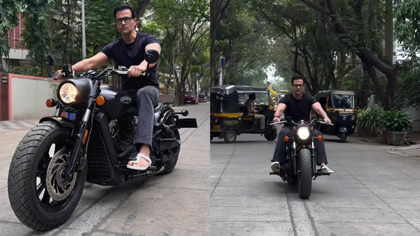 Rohit Roy rides Indian Scout Bobber