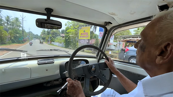 Premier Padmini Car Drives by 100-Year-Old Man