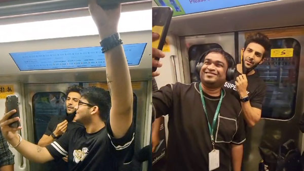 Kartik Aaryan Spotted In Mumbai Metro