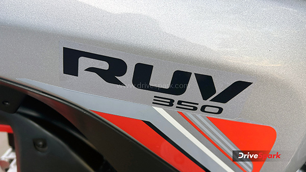 BGauss RUV350 Review Side Badge