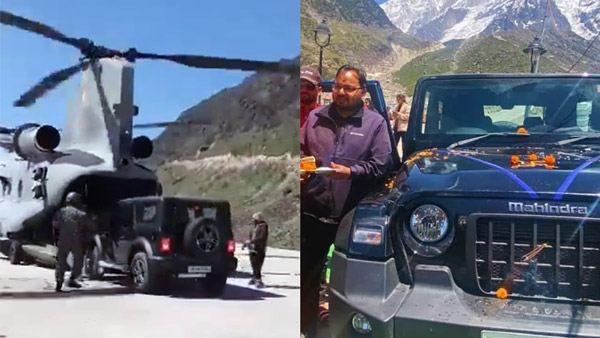 Mahindra Thar SUV Airdropped in Kedarnath