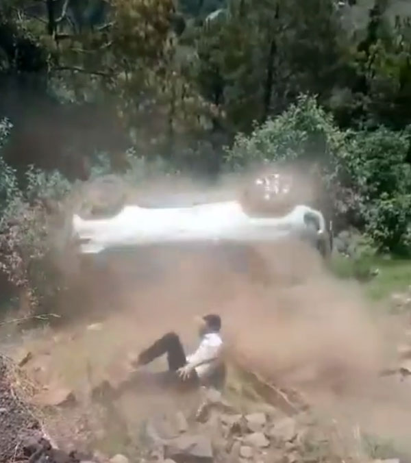 Tata punch falls off cliff