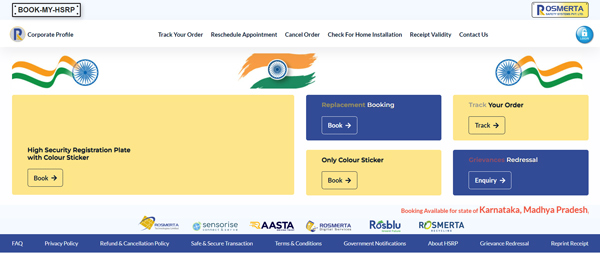 how to order an HSRP Number Plate