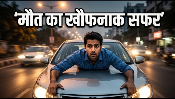 Hyderabad Road Rage: Man Dragged on Car Bonnet in Shocking Viral Video Incident