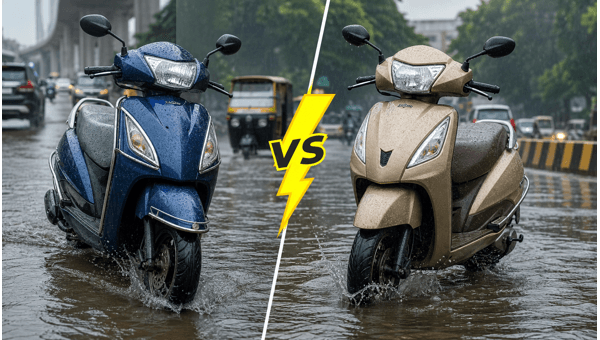 Honda Activa vs TVS Jupiter Monsoon Comparison 2026: Which Scooter is Best for Rainy Roads?