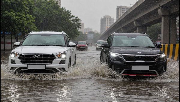 Hyundai Creta vs Kia Seltos: Best SUV for Mumbai Monsoon 2026 Safety and Waterlogging Tips