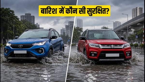 Tata Nexon vs Maruti Brezza: Which SUV is Best for Monsoon Rain and Waterlogging Safety in 2026? Tata Nexon vs Maruti Brezza: Which SUV is Best for Monsoon Rain and Waterlogging Safety in 2026?