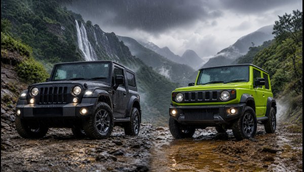 Mahindra Thar vs Maruti Jimny: Best Off-Road SUV for Himachal Monsoon and Landslide Conditions Mahindra Thar vs Maruti Jimny: Best Off-Road SUV for Himachal Monsoon and Landslide Conditions