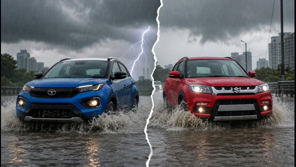 Tata Nexon vs Maruti Brezza: Which SUV is Better for Monsoon Driving and Waterlogging in 2026?