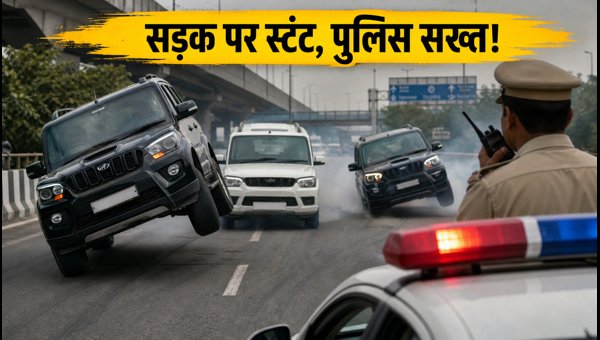 Delhi-NCR Viral Videos: Noida Expressway Stunts and Ghaziabad Road Cake Cutting Incident 2026