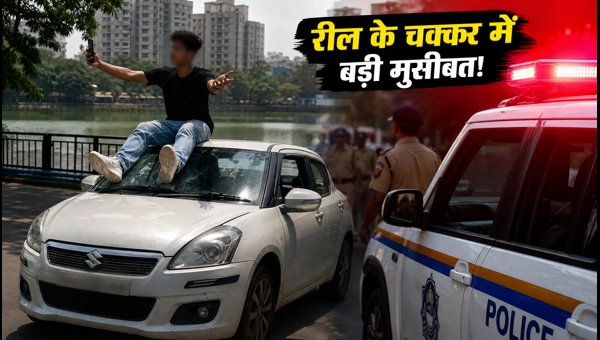Thane Upvan Lake Car Stunt Video: Viral Clip Sparks Police Action in 2026