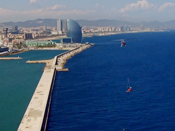Ferrari F1 Car Flies Into Barcelona