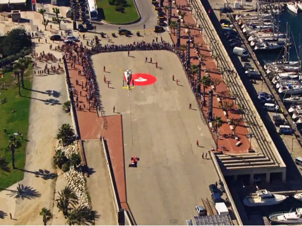 Ferrari F1 Car Flies Into Barcelona