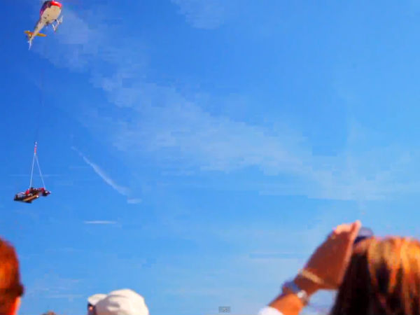 Ferrari F1 Car Flies Into Barcelona