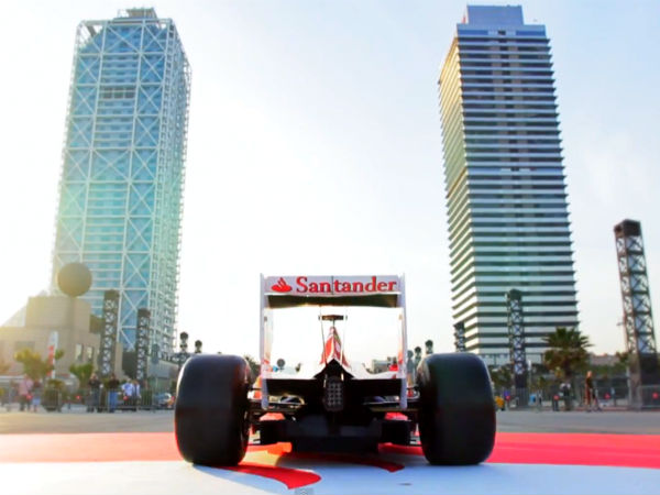 Ferrari F1 Car Flies Into Barcelona