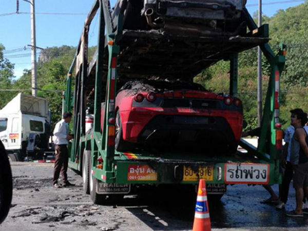 Supercar Trailer Fire In Thailand