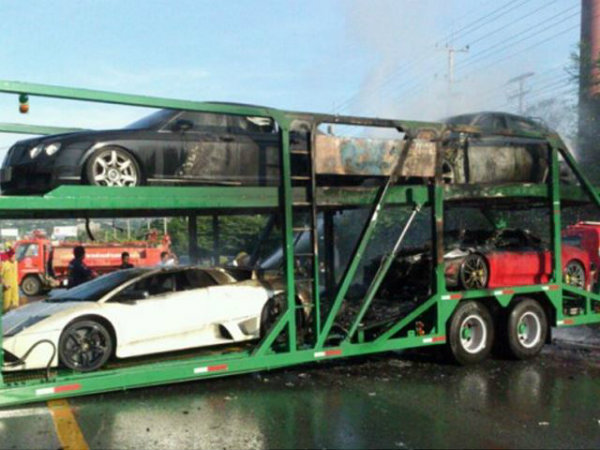 Supercar Trailer Fire In Thailand