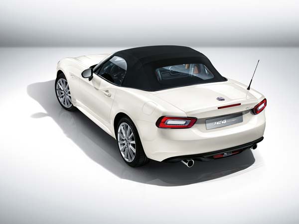 los angeles auto show Fiat 124 Spider rear profile with roof up
