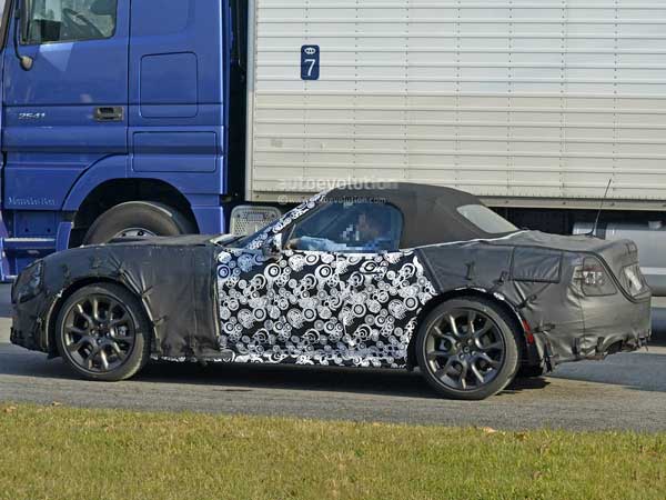 fiat 124 spider abarth spy shot side profile