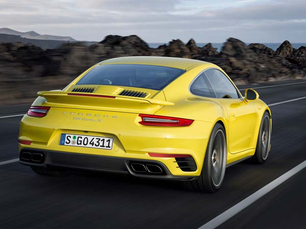 porsche 911 turbo coupe rear profile 