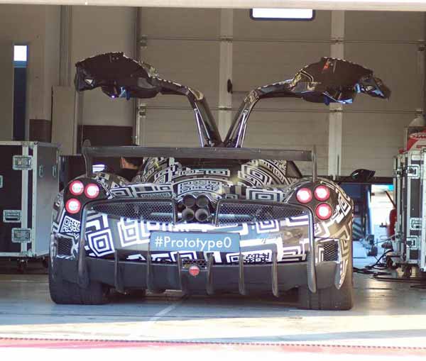 pagani huayra bc spy shot rear design