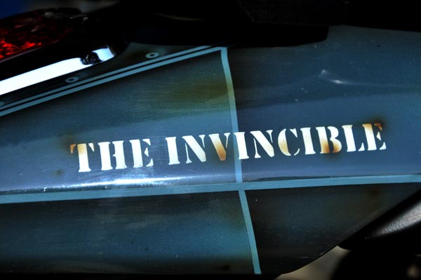 bajaj v15 motorcycle by eimor customs rust look on tank