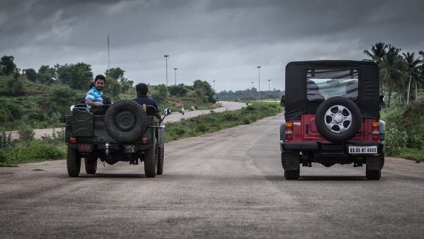 mahindra thar and willys rear profile