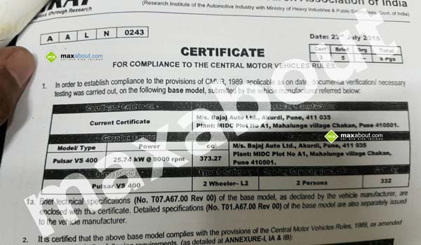 bajaj vs400 specs bajaj vs400 specs