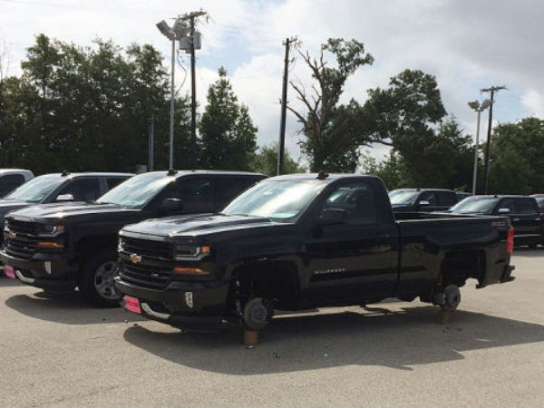 wheels stolen from dealership cars