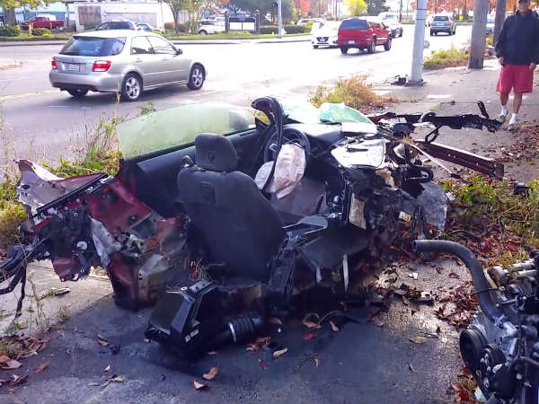Rental Ford Mustang Splits In Two After Crash Rental Ford Mustang Splits In Two After Crash