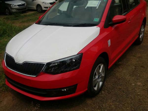 Spotted: 2017 Skoda Rapid Dressed In Red At Dealer Yard
