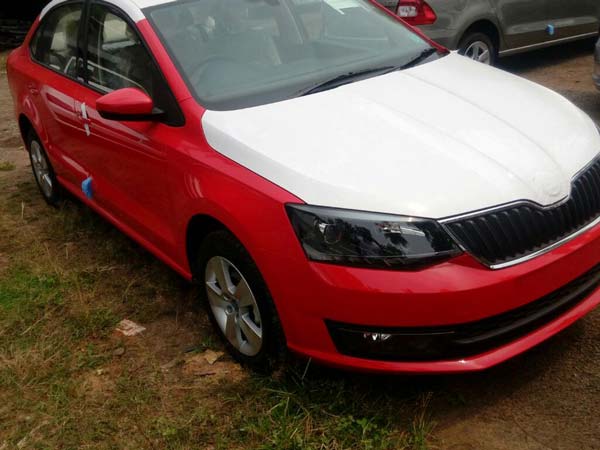 Spotted: 2017 Skoda Rapid Dressed In Red At Dealer Yard