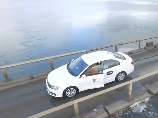 Uber Driver Battles The Rising Tide, Gets Caught