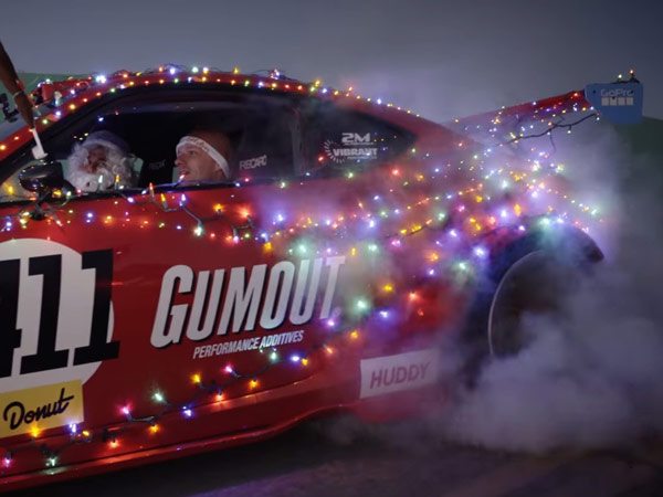 Santa Claus Does Burnouts In New Ferrari Powered Sleigh