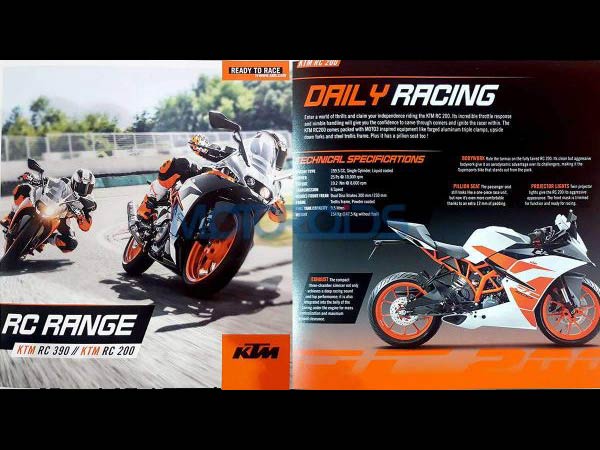 2017 KTM RC390 And RC200 Brochure Leaked Ahead Of Launch