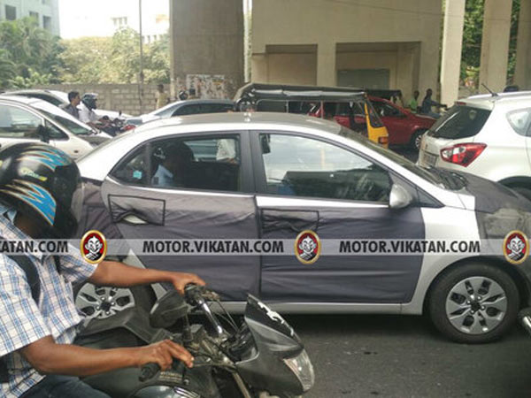 2017 Hyundai Xcent Facelift Spotted In Chennai; Will Feature New Engine
