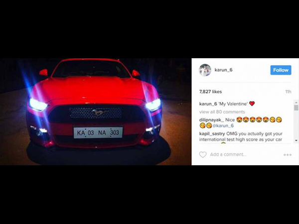 Indian Cricketer Karun Nair Buys Ford Mustang To Mark His Triple Century