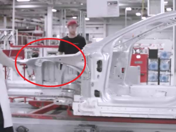 Tesla Model 3 Chassis And Alien Dreadnought Production Line Revealed