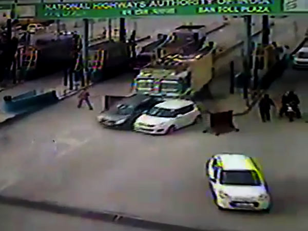 Caught On Tape: Truck Ploughs Through Toll Plaza