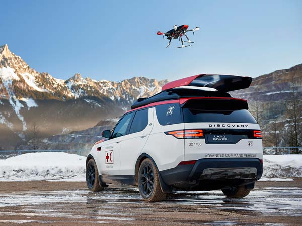 Land Rover Discovery Roof Mounted Drone For Search & Rescue Operations
