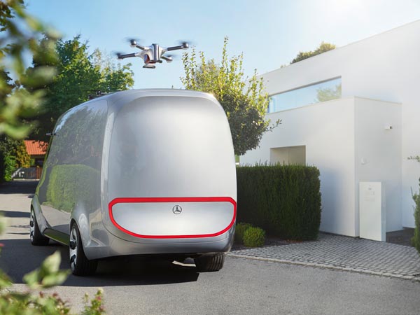 mercedes benz delivery van drones