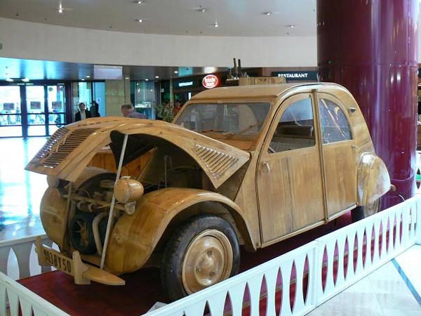 French Carpenter Builds Full Size Wooden Replica Car And It Works