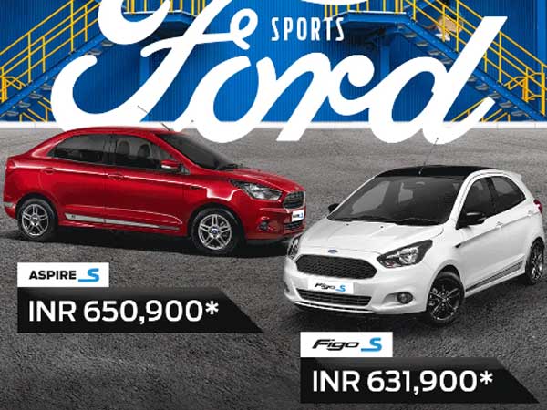 Ford Figo And Aspire Sports Edition Launched In India; Prices Start At Rs 6.31 Lakh