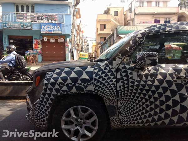 Spy Pics: Jeep Renegade Spotted Testing In Bangalore