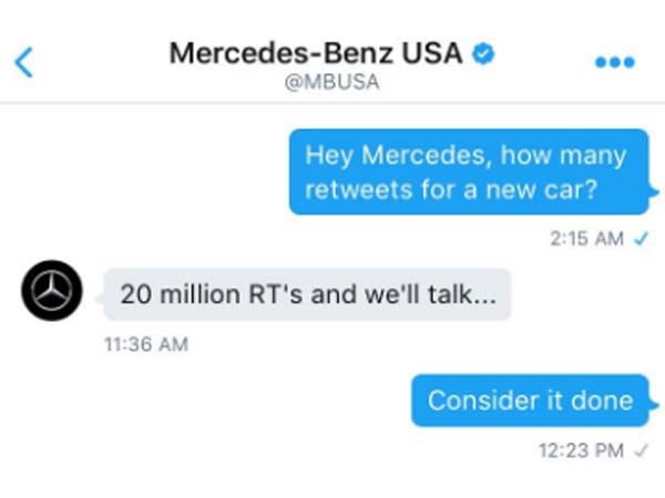 Guy Tries To Get A Free Mercedes-Benz — Gets Trolled Badly