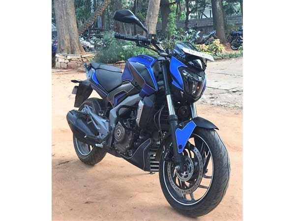 Bajaj Dominar 400 Satin Blue And Matte Black Custom Wrap By Wrapcraft 