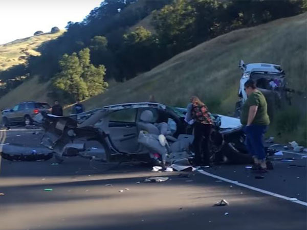 Car Split In Half In This Horrific Crash — Driver Survives