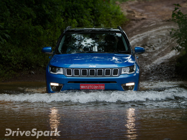 jeep compass india water fording